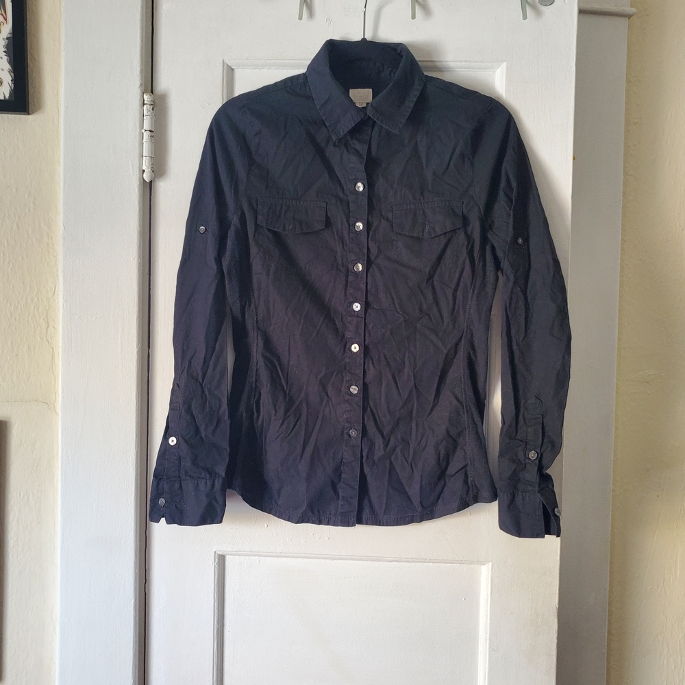 Converse Women's Black Button-Down Shirt